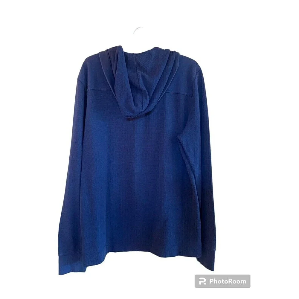 Banana Republic Men’s Blue Thermal Top With Hood Sz.L